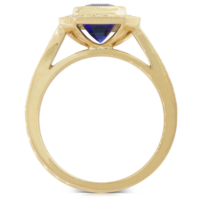 18ct Yellow Gold Tanzanite & Diamond Ring-Ring-Walker & Hall