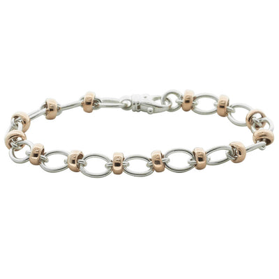 9ct Rose Gold & Sterling Silver Belcher Bracelet-Bracelet-Walker & Hall