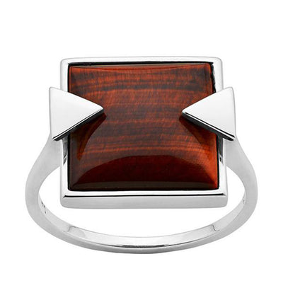 Karen Walker Tigers Eye Solar Flare Ring - Sterling Silver-Ring-Walker & Hall