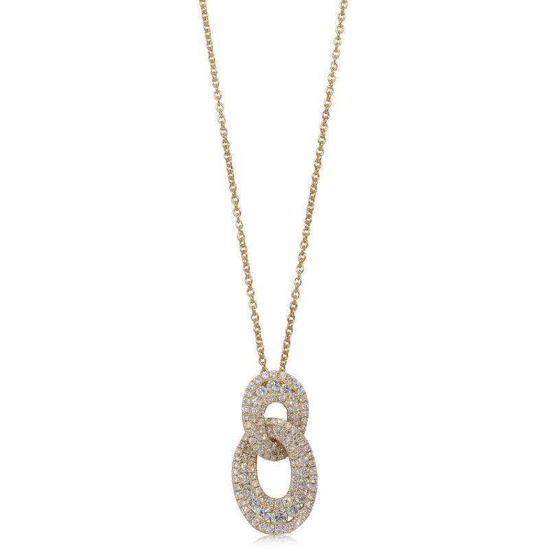 18ct Yellow Gold Diamond Pendant-Necklace-Walker & Hall