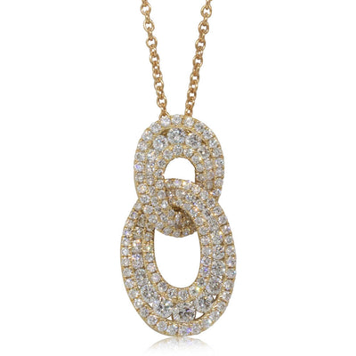 18ct Yellow Gold Diamond Pendant-Necklace-Walker & Hall