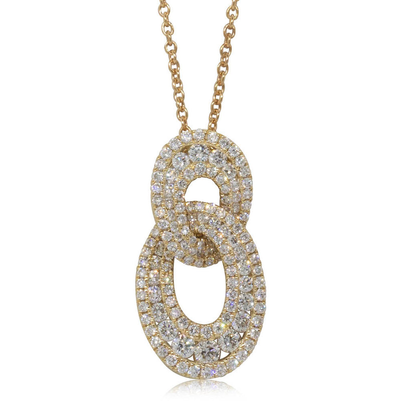 18ct Yellow Gold Diamond Pendant-Necklace-Walker & Hall