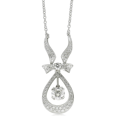 18ct White Gold Diamond Pendant-Necklace-Walker & Hall
