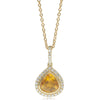 18ct Yellow Gold Sapphire & Diamond Halo Necklace-Necklace-Walker & Hall