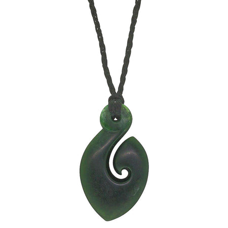 NZ Greenstone Hook Pendant-Necklace-Walker & Hall