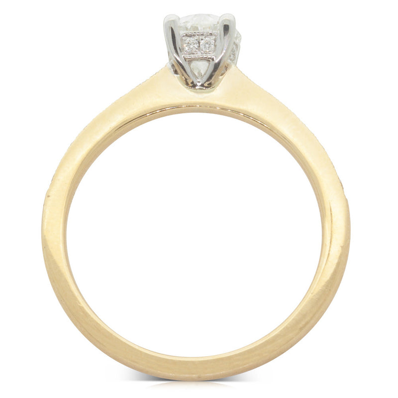 18ct Yellow Gold Oval Cut Diamond Ring-Ring-Walker & Hall