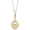 18ct Yellow Gold South Sea Pearl & Diamond Pendant-Necklace-Walker & Hall