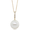 18ct Yellow Gold South Sea Pearl & Diamond Pendant-Necklace-Walker & Hall