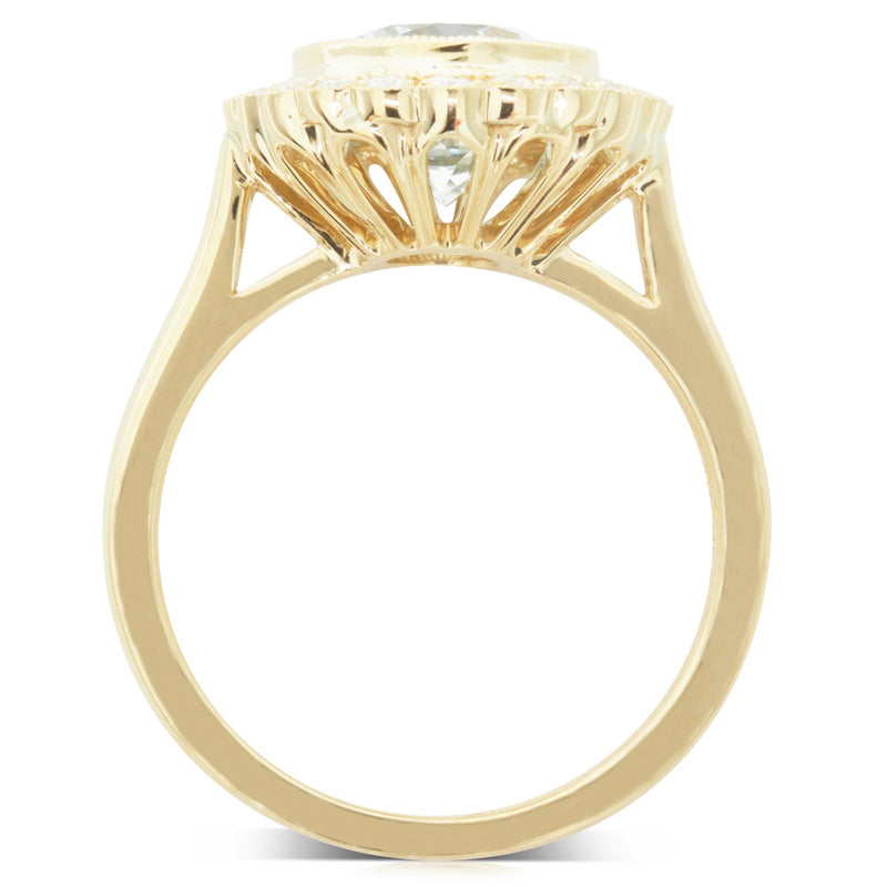 18ct Yellow Gold Aquamarine & Diamond Ring-Ring-Walker & Hall