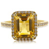 18ct Yellow Gold Citrine Halo Ring-Ring-Walker & Hall
