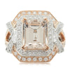 18ct White & Rose Gold Morganite & Diamond Ring-Ring-Walker & Hall