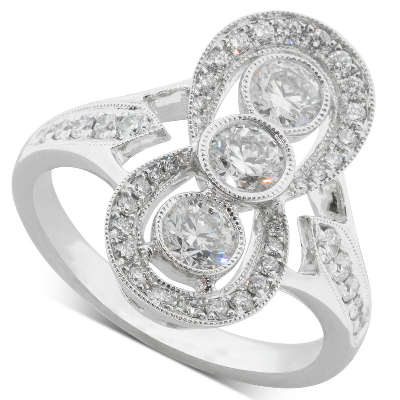 18ct White Gold Diamond Ring-Ring-Walker & Hall