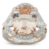 18ct White & Rose Gold Morganite & Diamond Ring-Ring-Walker & Hall