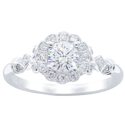 18ct White Gold .50ct Diamond Versailles Ring-Ring-Walker & Hall