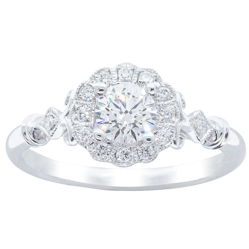 18ct White Gold .50ct Diamond Versailles Ring-Ring-Walker & Hall