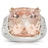 18ct White & Rose Gold Morganite & Diamond Ring-Ring-Walker & Hall