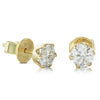 18ct Yellow Gold Diamond Lily Stud Earrings-Earrings-Walker & Hall