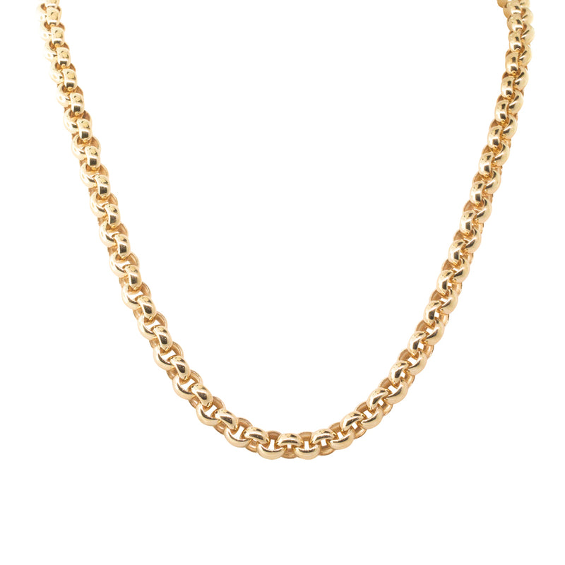 9ct Yellow Gold Round Belcher Necklace-Necklace-Walker & Hall