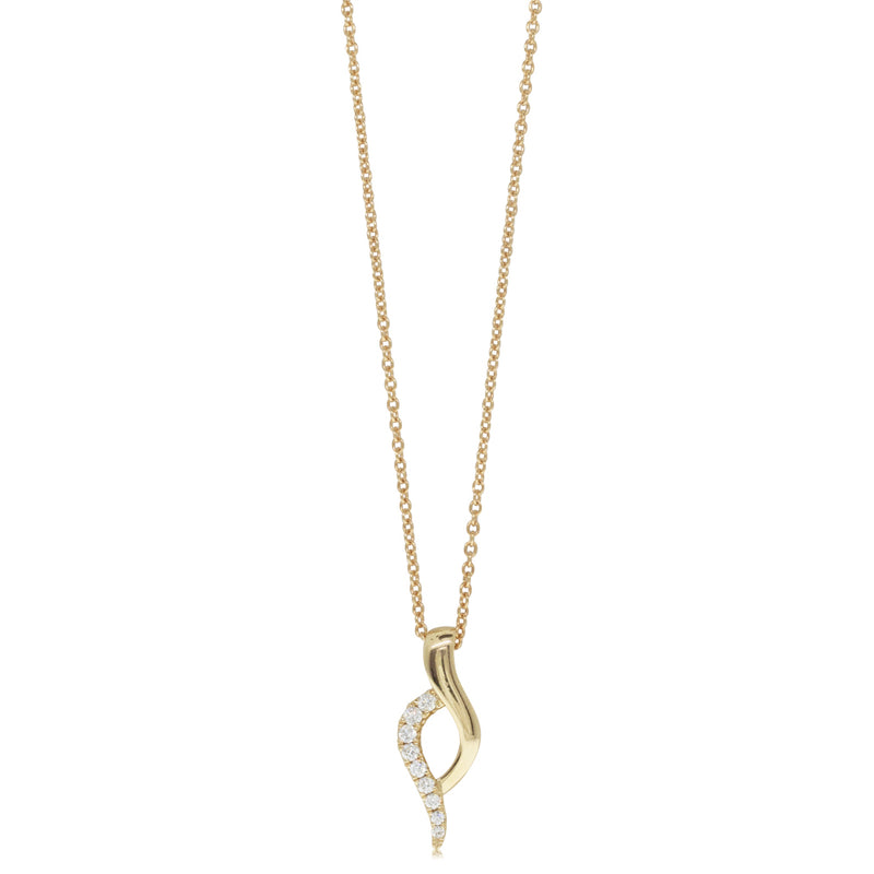 18ct Yellow Gold Diamond Pendant-Necklace-Walker & Hall