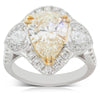 18ct White Gold Yellow Diamond Halo Ring-Ring-Walker & Hall