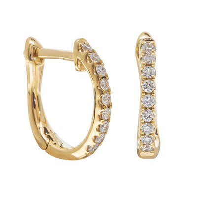 18ct Yellow Gold .11ct Diamond Cosy Earrings-Earrings-Walker & Hall