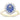 18ct Yellow & White Gold Sapphire & Diamond Halo Ring-Ring-Walker & Hall