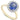 18ct Yellow & White Gold Sapphire & Diamond Halo Ring-Ring-Walker & Hall