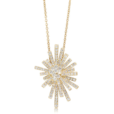 18ct Yellow Gold .70ct Diamond Asteroid Pendant-Necklace-Walker & Hall