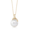 18ct Yellow Gold South Sea Pearl & Diamond Pendant-Necklace-Walker & Hall