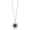 18ct White & Yellow Gold Ruby & Diamond Halo Pendant-Necklace-Walker & Hall