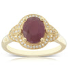 18ct Yellow Gold Ruby & Diamond Ring-Ring-Walker & Hall