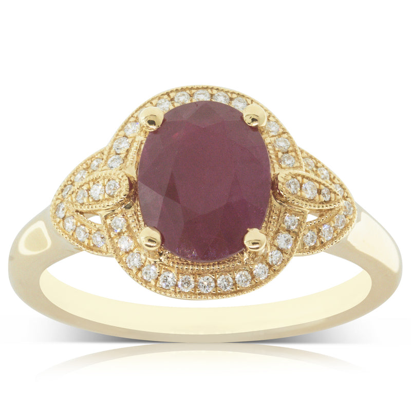 18ct Yellow Gold Ruby & Diamond Ring-Ring-Walker & Hall