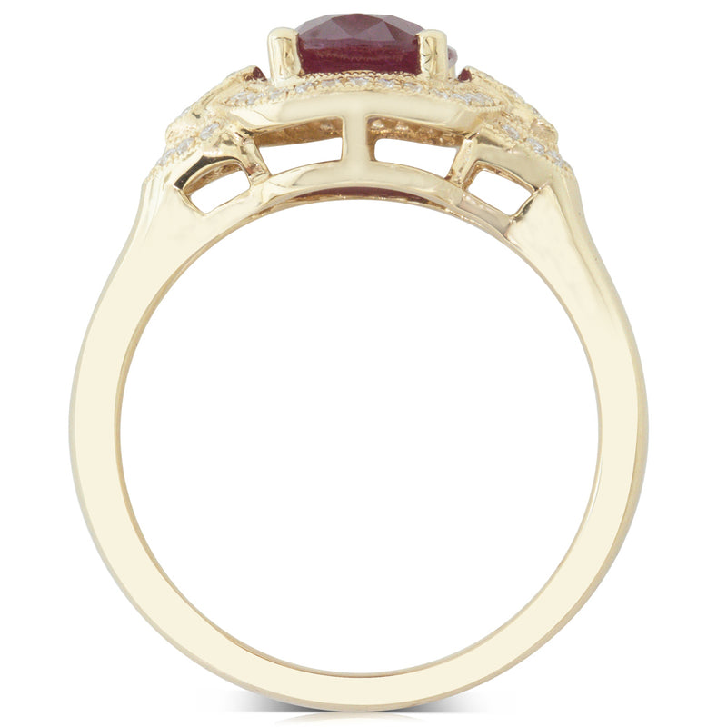 18ct Yellow Gold Ruby & Diamond Ring-Ring-Walker & Hall