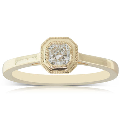 18ct Yellow Gold Diamond Solitaire Ring-Ring-Walker & Hall