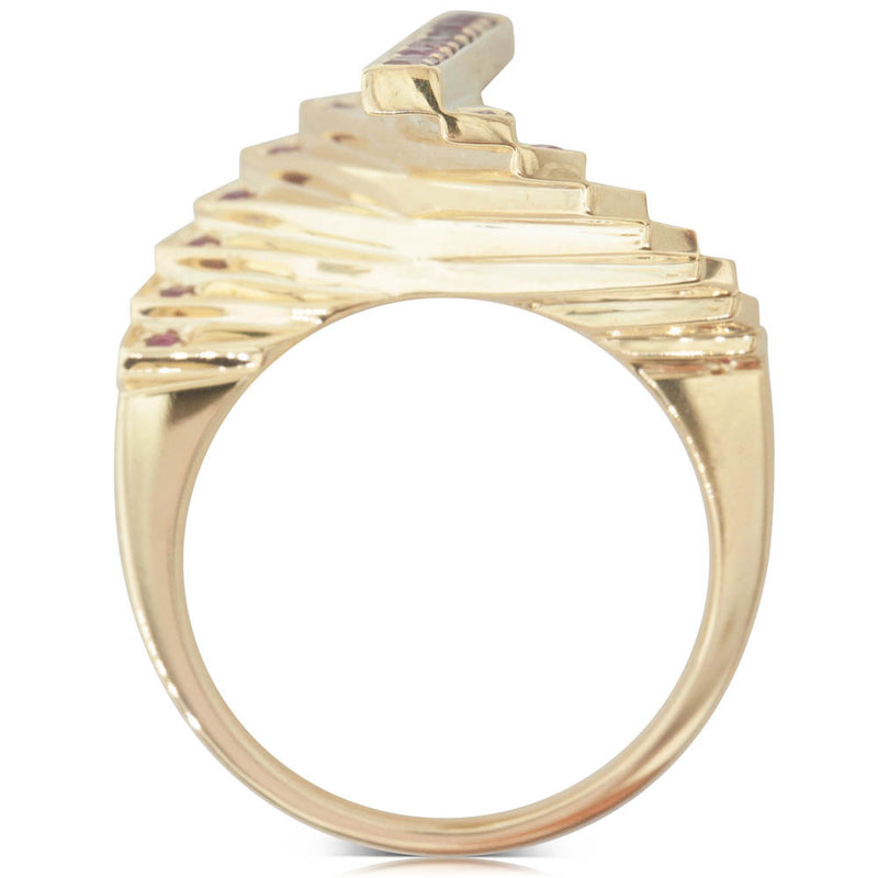 18ct Yellow Gold Ruby Cluster Ring-Ring-Walker & Hall