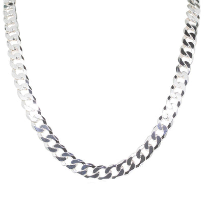 Sterling Silver Cuban Chain Necklace-Necklace-Walker & Hall