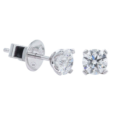 18ct White Gold .80ct Diamond Blossom Stud Earrings-Earrings-Walker & Hall