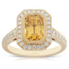 18ct Yellow Gold Sapphire & Diamond Halo Ring-Ring-Walker & Hall