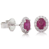 18ct White Gold Ruby & Diamond Earrings-Earrings-Walker & Hall