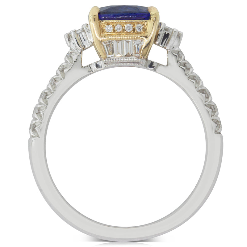 18ct White Gold Tanzanite & Diamond Ring-Ring-Walker & Hall