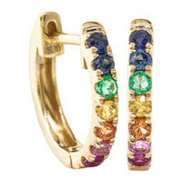 9ct Yellow Gold Prism Huggie Earrings-Earrings-Walker & Hall