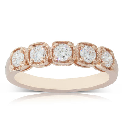 18ct Rose Gold Diamond Ring-Ring-Walker & Hall