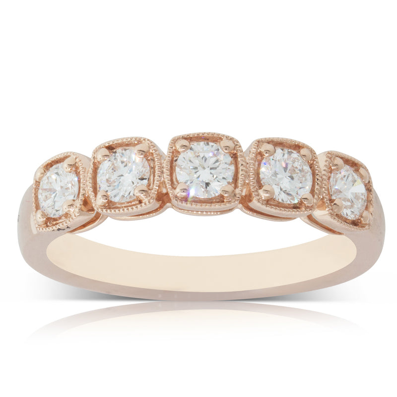 18ct Rose Gold Diamond Ring-Ring-Walker & Hall