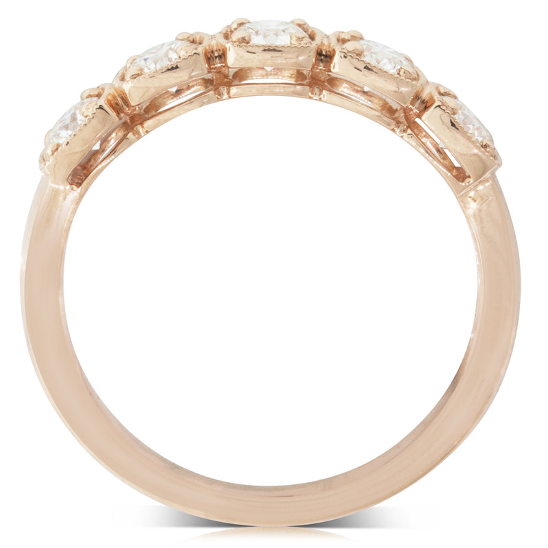 18ct Rose Gold Diamond Ring-Ring-Walker & Hall