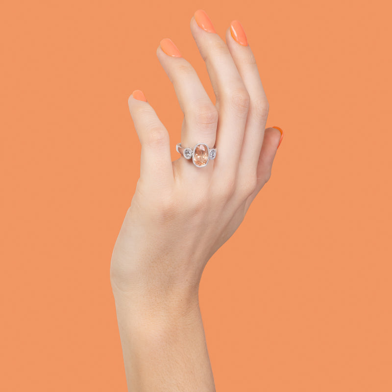 18ct White Gold Sapphire & Diamond Ring-Ring-Walker & Hall