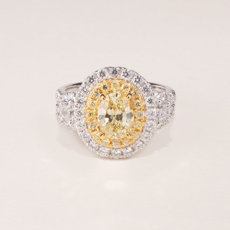 18ct White & Yellow Gold Yellow Diamond Ring-Ring-Walker & Hall