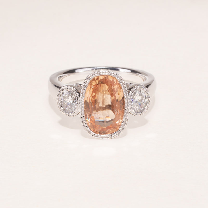 18ct White Gold Sapphire & Diamond Ring-Ring-Walker & Hall