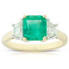 18ct Yellow Gold Emerald & Diamond Ring-Ring-Walker & Hall