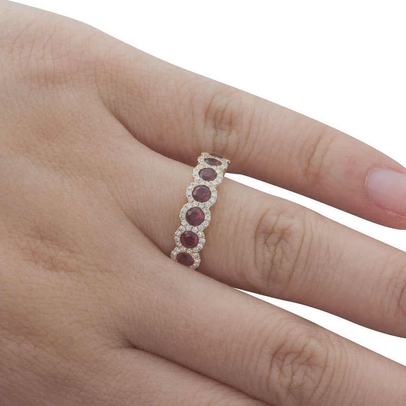 18ct Yellow Gold Ruby & Diamond Ring-Ring-Walker & Hall