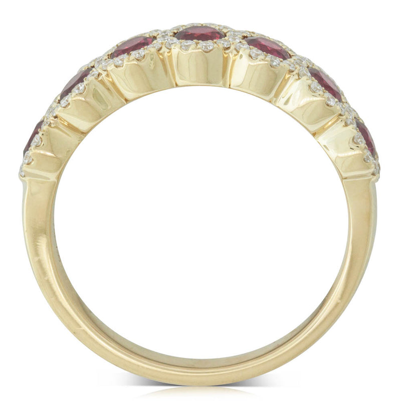 18ct Yellow Gold Ruby & Diamond Ring-Ring-Walker & Hall